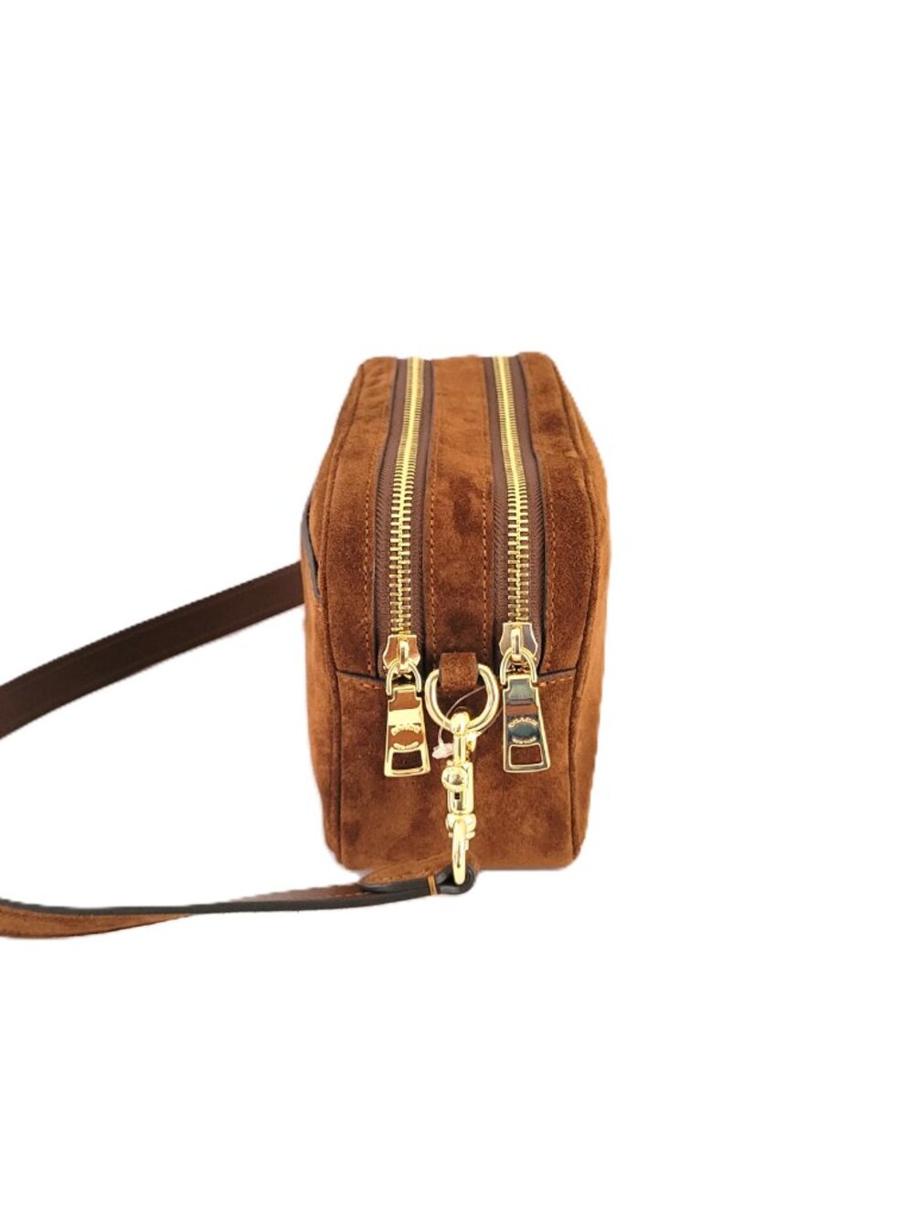 Coach CEN20 Mini Carey Suede Leather Crossbody Bag Handbag Warm Brown - Picture 5 of 8